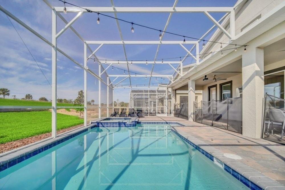9 Bed In Champions Gate Resort Pool With Spa 9 Bedroom Villa by RedAwning Waterslide