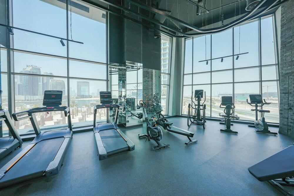 يوجي - شقة مشرقة بإطلالات بانورامية على أفق المدينة صالة الألعاب الرياضية