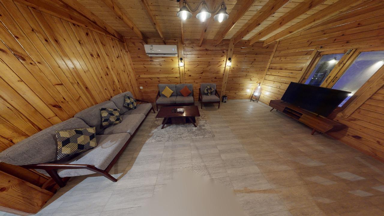 Comfy Chalet with Pool | 258 Living Room