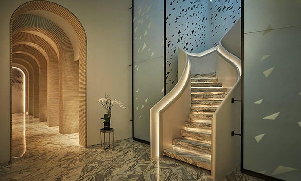 فايف بالم - شقة بغرفتَّي نوم في طابق علوي بإطلالة كاملة على المارينا المنطقة الخارجية