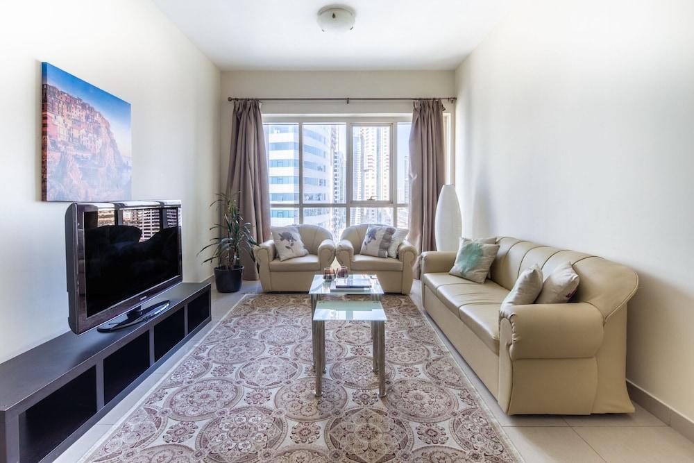 Remarkable & Upscale Living in This 1BR Apartment at JLT Living Area