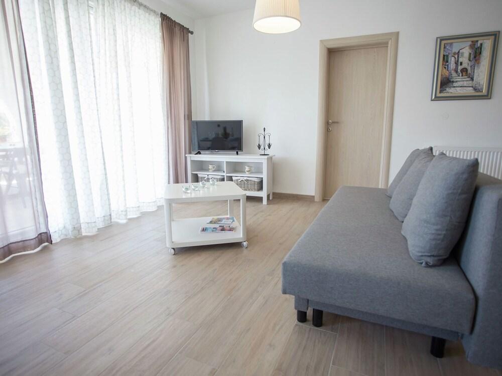 Charming Apartment With Private Terrace in Porec Living Room