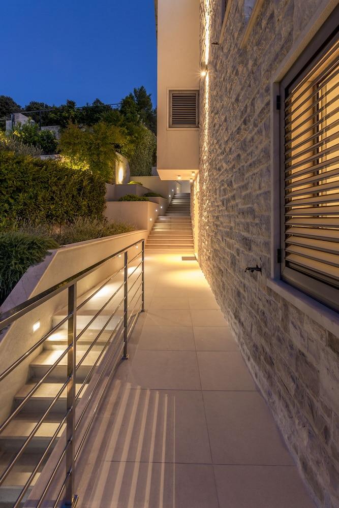 Beachfront Villa Poseidon with Heated Pool Exterior